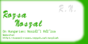 rozsa noszal business card